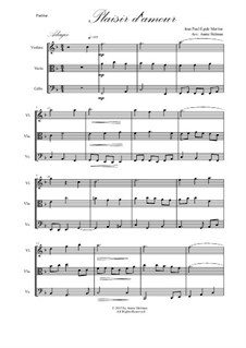 Plaisir d’Amour (The Joys of Love): para trio de cordas by Jean Paul Egide Martini