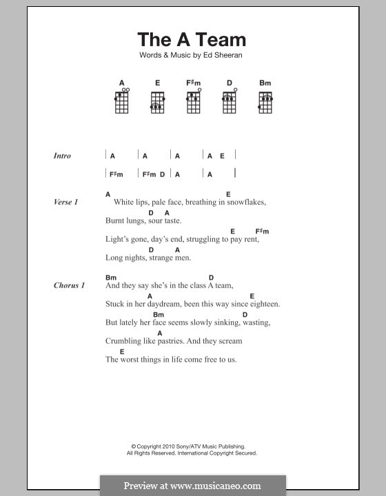 The a Team: para ukulele by Ed Sheeran