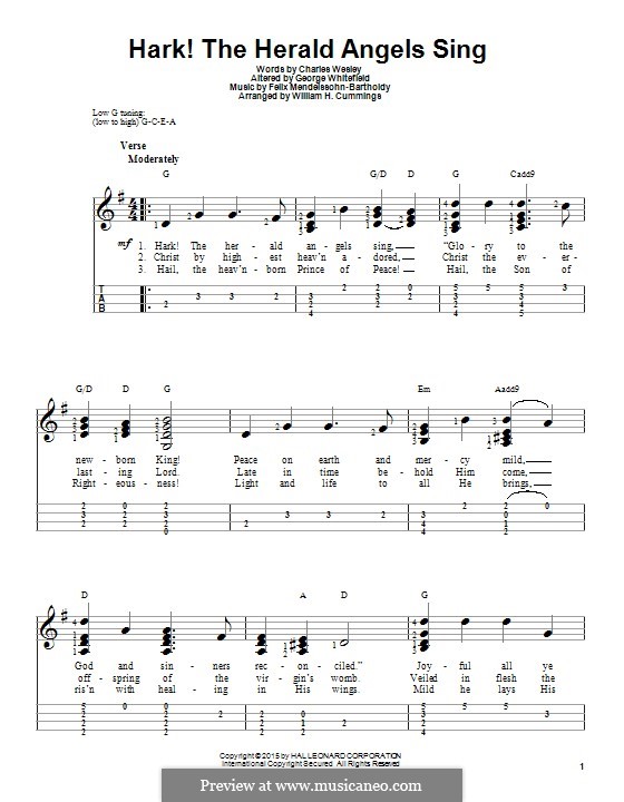 One instrument version: Ukulele by Felix Mendelssohn-Bartholdy