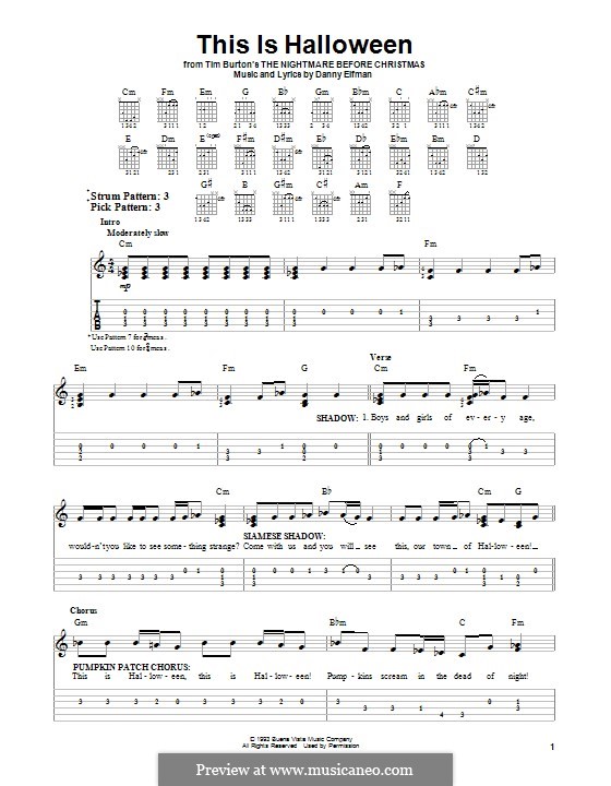 This Is Halloween: Para vocais e piano (ou Guitarra) by Danny Elfman
