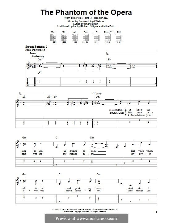 The Phantom of the Opera: Para vocais e piano (ou Guitarra) by Andrew Lloyd Webber
