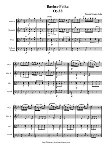 Bachus-Polka, Op.38: For string orchestra - score and parts by Johann Strauss (Sohn)