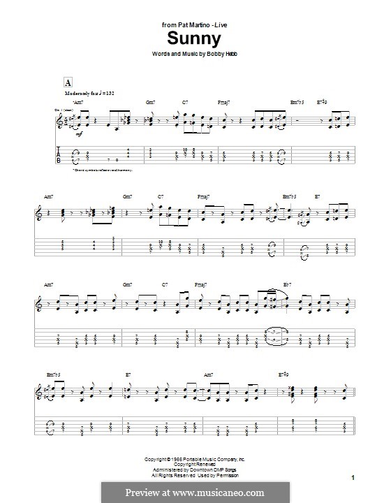 Sunny: Para guitarra com guia by Bobby Hebb