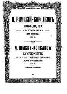 Sinfonietta on Russian Themes, Op.31: Sinfonietta on Russian Themes by Nikolai Rimsky-Korsakov