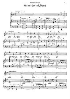 Amor dormiglione: Para vocais e piano by Barbara Strozzi