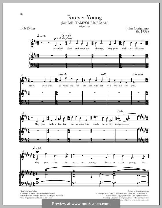 Forever Young I: Para vocais e piano by Bob Dylan