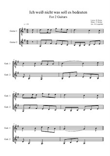 Die Lorelei: For two guitars (G-Dur) by Friedrich Silcher