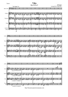 Spanish Dances for Cello and Piano, Op.54: Dance No.5, for cello and string orchestra - score and parts by David Popper