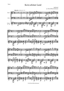 Kein schöner Land in dieser Zeit: For violin, cello and guitar by folklore