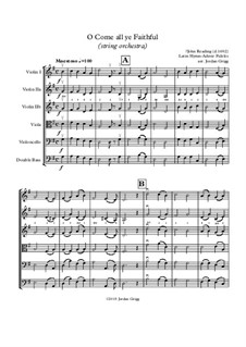 O Come, All Ye Faithful (Adeste Fideles): para orquetra de cordas by John Reading