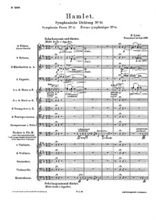 Symphonic Poem No.10 'Hamlet' for Orchestra, S.104: Partitura completa by Franz Liszt