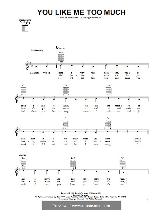You Like Me Too Much (The Beatles): Para guitarra com guia by George Harrison