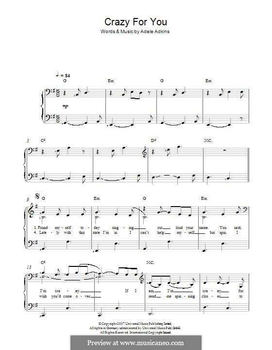 Crazy for You por Adele Partituras on músicaNeo