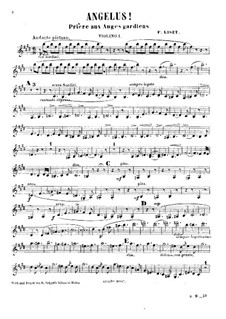 Angelus! Prière aux anges gardiens, S.378: violino parte I by Franz Liszt