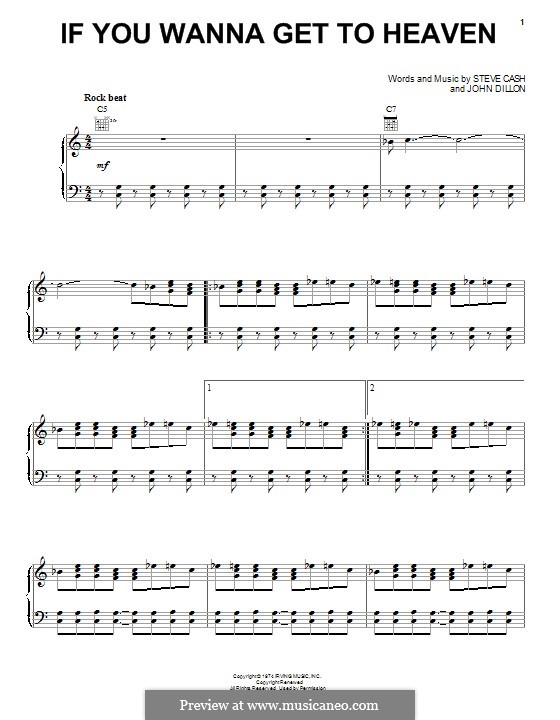If You Wanna Get to Heaven (Ozark Mountain Daredevils): Para vocais e piano (ou Guitarra) by John Dillon, Steve Cash