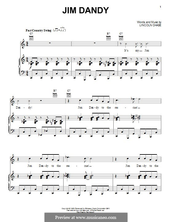 Jim Dandy (Black Oak Arkansas): Para vocais e piano (ou Guitarra) by Lincoln Chase
