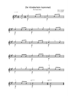 The Children at the Manger: For guitar (A major) by Johann Abraham Schulz