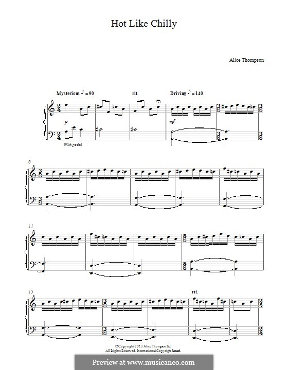 Hot Like Chilly: Para Piano by Alice Thompson