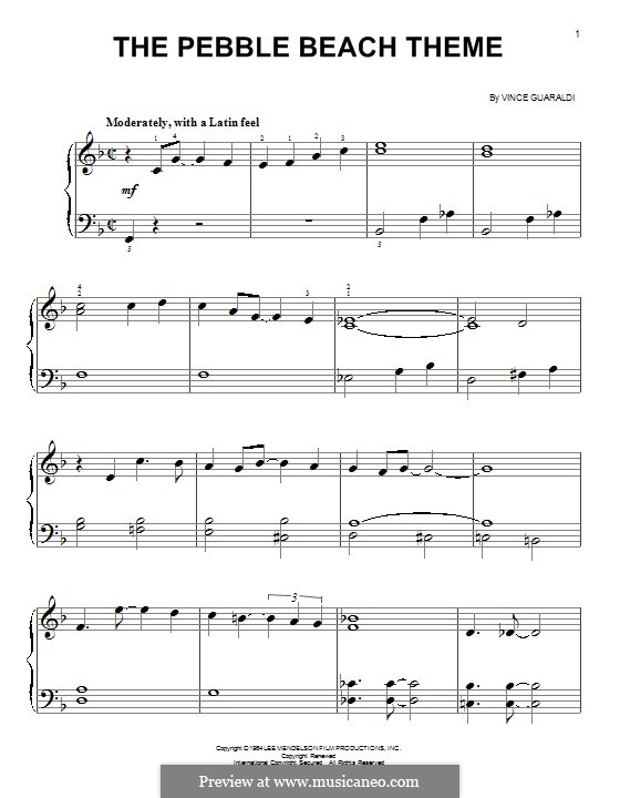 The Pebble Beach Theme: Para Piano by Vince Guaraldi