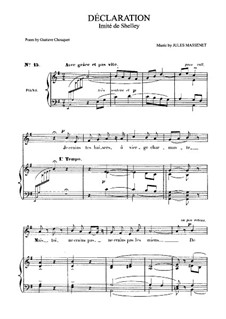 Déclaration: para voz media e piano by Jules Massenet