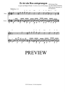 Lo, How a Rose E'er Blooming: For oboe and guitar by Michael Praetorius
