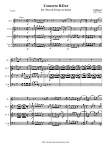 Oboe concerto B-Dur, HWV 302a: Score and all parts by Georg Friedrich Händel