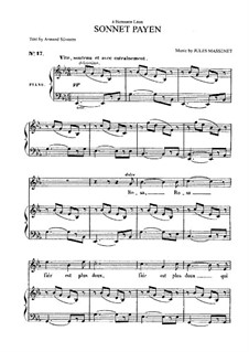 Sonnet païen: para voz media e piano by Jules Massenet
