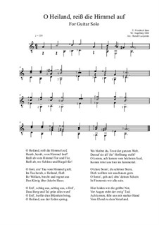 O Heiland, reiß die Himmel auf: Für Gitarre by Unknown (works before 1850)
