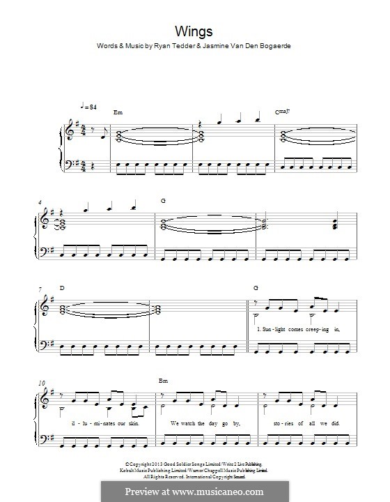 Wings por Birdy, R.B. Tedder Partituras on músicaNeo