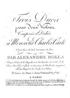 Three Duos for Two Violins, BI 159, 195, 188: Três duetos para dois violinos by Alessandro Rolla