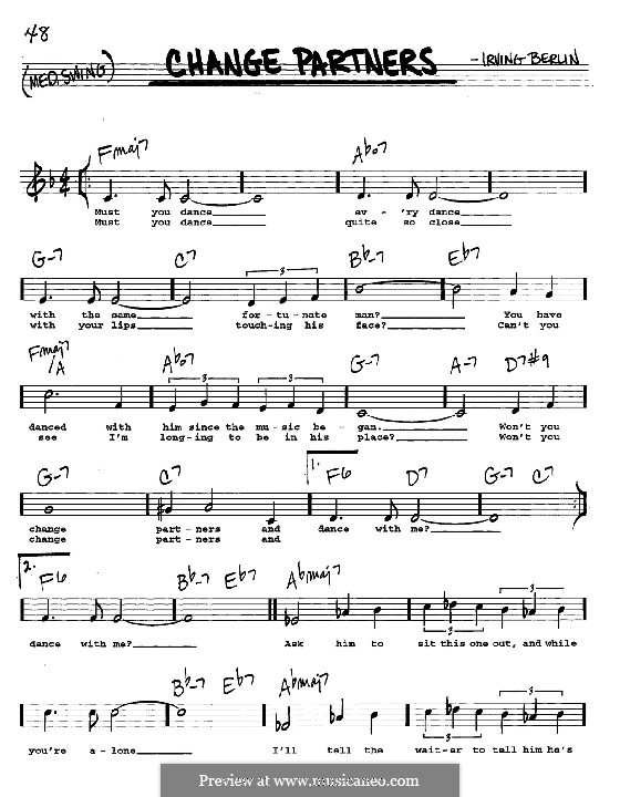 Change Partners: For instrument in C by Irving Berlin