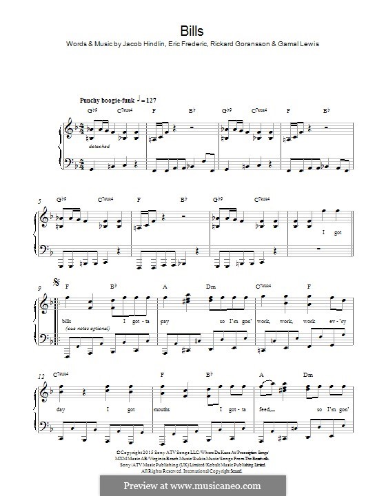 Bills: Para Piano by Jacob Kasher Hindlin, Eric Frederic, Rickard Goransson, Gamal Lewis