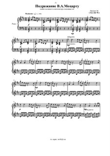 Подражание В. А. Моцарту (пьеса для фортепиано), Op.1: Подражание В. А. Моцарту (пьеса для фортепиано) by Marina Akulyan