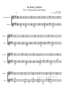 In dulci jubilo (In Sweet Rejoicing): For C-instrument and guitar (A Major) by Unknown (works before 1850)