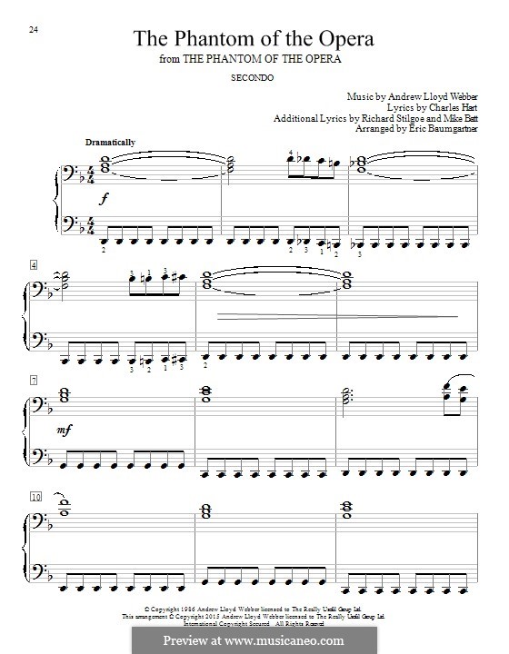 The Phantom of the Opera: Para Piano by Andrew Lloyd Webber