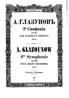 Symphony No.2 in F Sharp Minor, Op.16: partitura completa by Alexander Glazunov