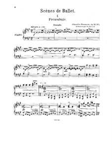 Scènes de ballet, Op.52: arranjos para pianos de quatro mãos - partes by Alexander Glazunov