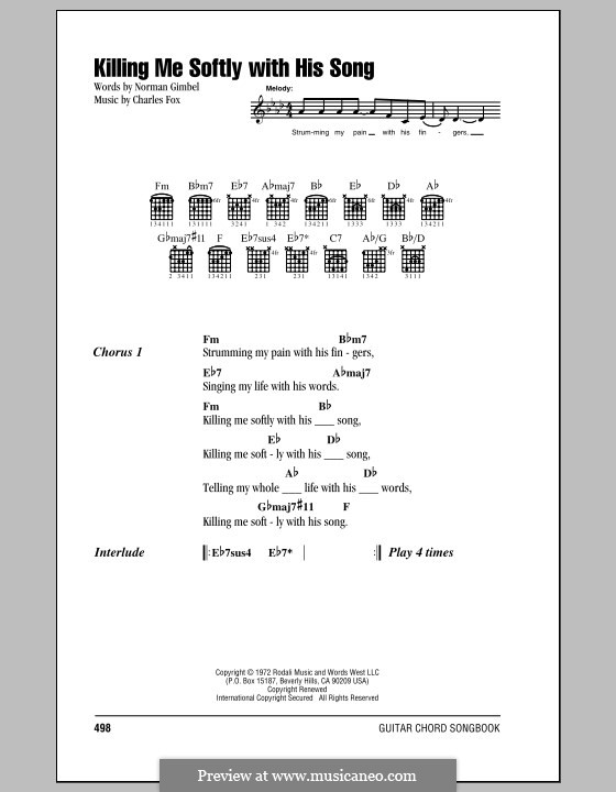 Killing Me Softly with His Song: Letras e Acordes by Charles Fox