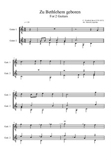 Zu Bethlehem geboren: For two guitars (C Major) by Friedrich Spee