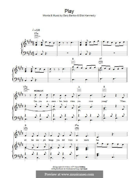 Play (from 'Finding Neverland'): Para vocais e piano (ou Guitarra) by Eliot Kennedy, Gary Barlow
