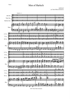 Men of Harlech (Rhyfelgyrch Gwŷr Harlech): For saxophone trio and piano by folklore, David W Solomons