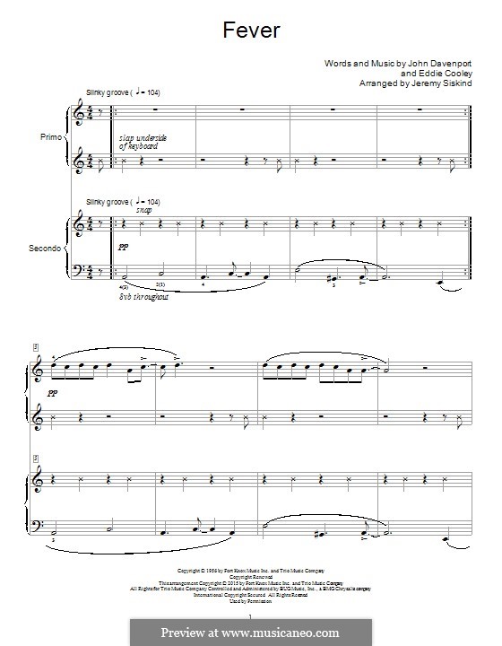 Fever: Para Piano by Eddie Cooley, John Davenport