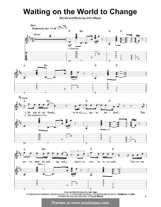 Waiting on the World to Change: Para guitarra com guia by John Mayer