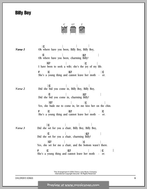 Billy Boy: Letras e Acordes by folklore