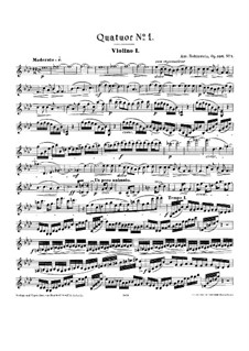 Quartets for Strings, Op.106 No.1-2: violino parte I by Anton Rubinstein