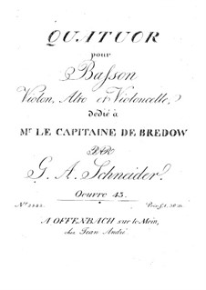 Quartet for Bassoon and Strings, Op.43: Quartet for Bassoon and Strings by Georg Abraham Schneider