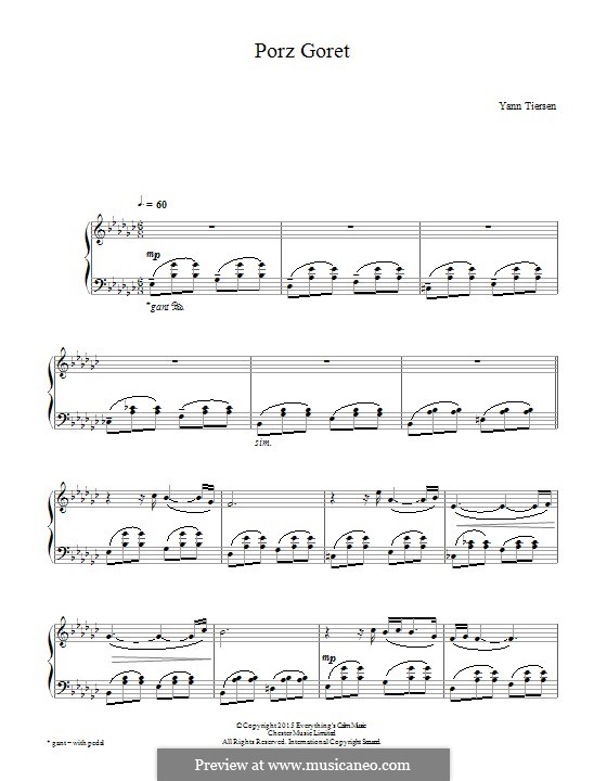 Porz Goret: Para Piano by Yann Tiersen