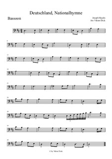Austrian National Hymn, Hob.XXVIa/43: For bassoon by Joseph Haydn