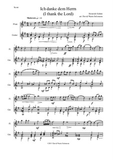 Ich Danke dem Herrn: para flauta e guitarra by Heinrich Schütz
