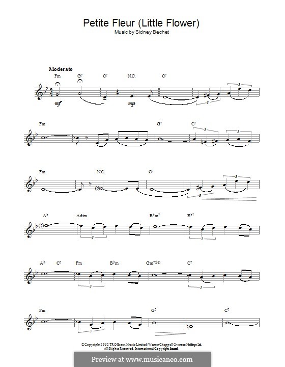 Petite Fleur (Little Flower): para clarinete by Sidney Bechet